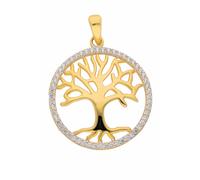 Kettenanhänger ADELIA´S "Damen 333 Gold Anhänger Lebensbaum mit Zirkonia Ø 19,7 mm", gold, Schmuckanhänger, Damen, Gold, Kettenanhänger, mit Zirkonia für Damen (17025124-0) gold