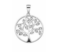 Kettenanhänger ADELIA´S "Damen 925 Silber Anhänger Lebensbaum mit Zirkonia Ø 20 mm", silber, Schmuckanhänger, Damen, Silber 925 (Sterlingsilber), Kettenanhänger, mit Zirkonia für Damen (71482342-0) si