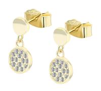 Kettenanhänger ADELIA´S "Damen Anhänger - Anhänger aus 925 Silber mit Zirkonia", gold, Schmuckanhänger, Damen, Silber 925 (Sterlingsilber), Kettenanhänger, Ideal als Geschenk zum Geburtstag (73264620-