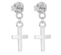 Kettenanhänger ADELIA´S "Damen Anhänger - Kreuz Kreuzanhänger aus 925 Silber mit Zirkonia", silber, Schmuckanhänger, Damen, Silber 925 (Sterlingsilber), Kettenanhänger, Perfekt als Geschenk zum Mutter