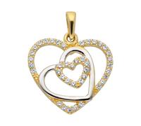 Kettenanhänger ADELIA´S "Damen Gold Schmuck 333 Gold Anhänger Herz mit Zirkonia", gold, Schmuckanhänger, Damen, Gold, Kettenanhänger, mit Zirkonia Goldschmuck für Damen (49851135-0) gold