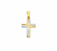 Kettenanhänger ADELIA´S "Damen Gold Schmuck 585 Gold Kreuz Anhänger mit Zirkonia", gold, Schmuckanhänger, Damen, mit Zirkonia, Gold, Kettenanhänger, mit Zirkonia Goldschmuck für Damen & Herren (927248