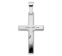 Kettenanhänger ADELIA´S "Damen Gold Schmuck 585 Weißgold Kreuz Anhänger", silber, Schmuckanhänger, Damen, Gold, Kettenanhänger, Goldschmuck für Damen & Herren (27929539-0) silber