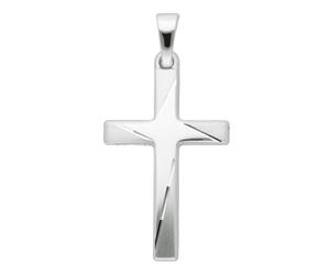 Kettenanhänger ADELIA´S "Damen Gold Schmuck 585 Weißgold Kreuz Anhänger", silber, Schmuckanhänger, Damen, Gold, Kettenanhänger, Goldschmuck für Damen & Herren (57005862-0) silber