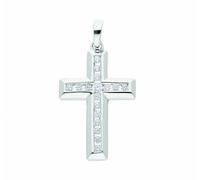 Kettenanhänger ADELIA´S "Damen & Herren 925 Silber Kreuz Anhänger mit Zirkonia", silber, Schmuckanhänger, Damen, Damen,mit Zirkonia, Silber 925 (Sterlingsilber), Kettenanhänger, mit Zirkonia Silbersch