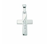 Kettenanhänger ADELIA´S "Damen & Herren 925 Silber Kreuz Anhänger mit Zirkonia", silber, Schmuckanhänger, Damen, Damen,mit Zirkonia, Silber 925 (Sterlingsilber), Kettenanhänger, mit Zirkonia Silbersch