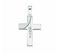 Kettenanhänger ADELIA´S "Damen & Herren 925 Silber Kreuz Anhänger mit Zirkonia", silber, Schmuckanhänger, Damen, mit Zirkonia, Silber 925 (Sterlingsilber), Kettenanhänger, mit Zirkonia Silberschmuck f