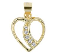 Kettenanhänger ADELIA´S "eleganter Herz Anhänger aus 925 Sterling Silber", gold, Schmuckanhänger, Damen, Silber 925 (Sterlingsilber), Kettenanhänger (22615804-0) gold