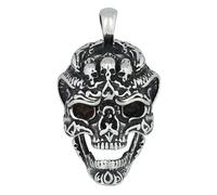 Kettenanhänger ADELIA´S "Herren Anhänger - Totenkopfanhänger aus Edelstahl", silber, Schmuckanhänger, Herren, Edelstahl, Kettenanhänger, Ideal als Geschenk - dezent und elegant (15312547-0) silber