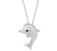 Kettenanhänger ADELIA´S "Kinder Anhänger - Delfin Anhänger aus 925 Silber mit Zirkonia", silber, Schmuckanhänger, Mädchen, Silber 925 (Sterlingsilber), Kettenanhänger, Ideal zum Verschenken - schlicht