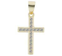 Kettenanhänger ADELIA´S "modischer Kreuz Anhänger aus 925 Sterling Silber", gold, Schmuckanhänger, Damen, Silber 925 (Sterlingsilber), Kettenanhänger (23512215-0) gold