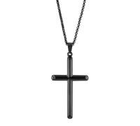 Kettenanhänger ADELIA´S "Unisex Anhänger - Kreuz Kreuzanhänger aus Edelstahl", schwarz, Schmuckanhänger, Damen, Edelstahl, Kettenanhänger, Perfekt als Geschenk zum Jubiläum (51453666-0) schwarz