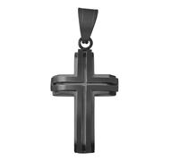 Kettenanhänger ADELIA´S "Unisex Anhänger - Kreuz Kreuzanhänger aus Edelstahl", schwarz, Schmuckanhänger, Damen, Edelstahl, Kettenanhänger, Ein stilvolles Geschenk für besondere Momente (32024855-0) sc