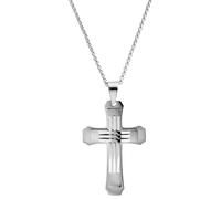 Kettenanhänger ADELIA´S "Unisex Anhänger - Kreuz Kreuzanhänger aus Edelstahl", silber, Schmuckanhänger, Damen, Edelstahl, Kettenanhänger, Ideal zum Verschenken - schlicht und stilvoll (25754428-0) sil