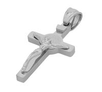 Kettenanhänger ADELIA´S "Unisex Anhänger - Kreuz Kreuzanhänger aus Edelstahl", silber, Schmuckanhänger, Damen, Edelstahl, Kettenanhänger, Ideal zum Verschenken - schlicht und stilvoll (42799206-0) sil