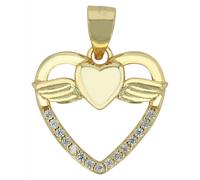 Kettenanhänger ADELIA´S "zeitloser Herz Anhänger aus 925 Sterling Silber", gold, Schmuckanhänger, Damen, Silber 925 (Sterlingsilber), Kettenanhänger (96986812-0) gold