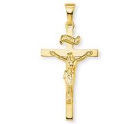 Amor Motivanhänger Unisex Damen Herren Anhänger, Gold, Kreuz mit Corpus, Kommt in Schmuck Geschenk Box, 2020242