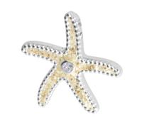 Kettenanhänger DUR "DUR Anhänger Gleiter Seestern II - Strandsand", weiß (weiß, neutral), Schmuckanhänger, Damen, 17 x 17mm, Silber 925 (Sterlingsilber), 1,8 g, Kettenanhänger (21109611-0)