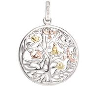 Kettenanhänger ENGELSRUFER "Indian summer LEBENSBAUM", rosa (silber, 925, goldfarben, roségoldfarben), Schmuckanhänger, Damen, Silber 925 (Sterlingsilber), 8,7 g, Kettenanhänger (255832-0) silber, 925