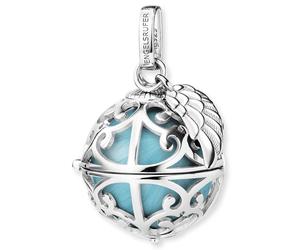 Kettenanhänger ENGELSRUFER "Schmuck Geschenk Engelsrufer Relaunch mit Flügelanhänger" Gr. S, blau (silberfarben, perlmuttfarben, türkis), Schmuckanhänger, Damen, S, Messing Silber 925 (Sterlingsilber)