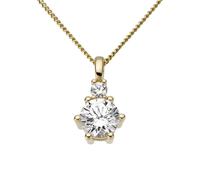 Kettenanhänger FIRETTI "Schmuck Geschenk Gold 333 Halsschmuck Anhänger für Halskette", gold (gelbgoldfarben, kristallweiß, kristallweiß), Schmuckanhänger, Damen, Gelbgold 333, 0,85 g, Kettenanhänger, 