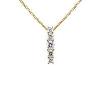 Kettenanhänger FIRETTI "Schmuck Geschenk Gold 333 Halsschmuck Anhänger für Halskette", gold (gelbgoldfarben, kristallweiß, kristallweiß), Schmuckanhänger, Damen, Gelbgold 333, 0,55 g, Kettenanhänger,