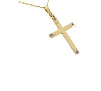 Kettenanhänger FIRETTI "Schmuck Geschenk Gold 333 Halsschmuck Anhänger für Halskette Kreuz", silber (gelbgoldfarben, weißgoldfarben), Schmuckanhänger, Damen, Gelbgold 333, 1 g, Kettenanhänger, Made in