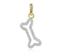 Kettenanhänger FIRETTI "Schmuck Geschenk Gold 333 Halsschmuck Anhänger Knochen", gelbgoldfarben, weißgoldfarben, kristallweiß, kristallweiß, Schmuckanhänger, Damen, Gelbgold 333, 0,52 g, Kettenanhänge