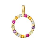 Kettenanhänger FIRETTI "Schmuck Geschenk Gold 333 Halsschmuck Anhänger Kreis rund", gelbgoldfarben, gelb, rot, lila, hellblau, hellgrün, gelb, rot, lila, hellblau, hellgrün, Schmuckanhänger, Damen, Ge