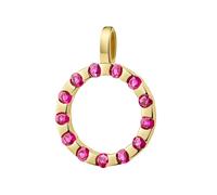 Kettenanhänger FIRETTI "Schmuck Geschenk Gold 333 Halsschmuck Anhänger Kreis rund", gelbgoldfarben, rot, rot, Schmuckanhänger, Damen, Gelbgold 333, 1,5 g, Kettenanhänger, mit Edelsteinen (81504660-0)