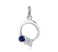 Kettenanhänger FIRETTI "Schmuck Geschenk Gold 333 Halsschmuck Anhänger Kreis", weißgoldfarben, dunkelblau, kristallweiß, dunkelblau, kristallweiß, Schmuckanhänger, Damen, Weißgold 333, 0,92 g, Kettena