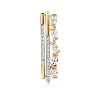 Kettenanhänger FIRETTI "Schmuck Geschenk Gold 333 Halsschmuck Anhänger mehrreihige Optik", gelbgoldfarben, weißgoldfarben, kristallweiß, kristallweiß, Schmuckanhänger, Damen, Gelbgold 333, 1,6 g, Kett