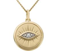 Kettenanhänger FIRETTI "Schmuck Geschenk Gold 333 Halsschmuck Anhänger Nazar magisches Auge", gold (gelbgoldfarben, weißgoldfarben, wweiß), Schmuckanhänger, Damen, 0,02, Diamanten Gelbgold 333, 1,7 g,