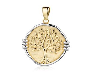 Kettenanhänger FIRETTI "Schmuck Geschenk Gold 375 Halsschmuck Anhänger Baum des Lebens bicolor", gelbgoldfarben, weißgoldfarben, Schmuckanhänger, Damen, Gelbgold 375, 2,4 g, Kettenanhänger (10726311-0
