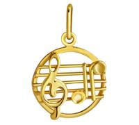 Kettenanhänger FIRETTI "Schmuck Geschenk Gold 375 Halsschmuck Anhänger Halskette Noten", gold (gelbgoldfarben), Schmuckanhänger, Damen, Gelbgold 375, 0,75 g, Kettenanhänger (84858042-0) gelbgoldfarben