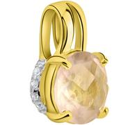 Kettenanhänger FIRETTI "Schmuck Geschenk Gold 375 Halsschmuck Anhänger", rosa (gelbgoldfarben, weißgoldfarben, rosa, kristallweiß, rosa, kristallweiß), Schmuckanhänger, Damen, Gelbgold 375, 0,75 g, Ke