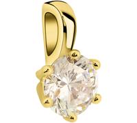 Kettenanhänger FIRETTI "Schmuck Geschenk Gold 375 Halsschmuck Anhänger Solitär", gold (gelbgoldfarben, kristallweiß, kristallweiß), Schmuckanhänger, Damen, Gelbgold 375, 1,05 g, Kettenanhänger, mit Zi