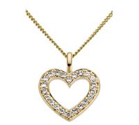 Kettenanhänger FIRETTI "Schmuck Geschenk Gold 585 Halsschmuck Anhänger für Halskette Herz", weiß (weißgoldfarben, weiß, wweiß), Schmuckanhänger, Damen, 0,15 P2 = erkennbare Einschlüsse, Diamanten Gelb