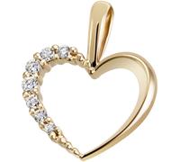 Kettenanhänger FIRETTI "Schmuck Geschenk Gold 585 Halsschmuck Anhänger Herz", gold (gelbgoldfarben, wweiß), Schmuckanhänger, Damen, 0,05 SI = kleine Einschlüsse, Diamanten Gelbgold 585, 0,6 g, Diamant