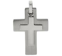 Kettenanhänger FIRETTI "Schmuck Geschenk Halsschmuck Anhänger für Halskette Kreuz", silber (edelstahlfarben), Schmuckanhänger, Damen, Edelstahl, 6,9 g, Kettenanhänger, Made in Germany (30227402-0)