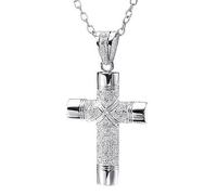 Kettenanhänger FIRETTI "Schmuck Geschenk Silber 925 Halsschmuck Anhänger Kreuz", silber (silberfarben, weiß), Schmuckanhänger, Damen, Silber 925 (Sterlingsilber), 9,9 g, Kettenanhänger, mit Zirkonia (