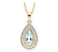 Kettenanhänger Gold 333 Blautopas Zirkonia JL10-02-1597 JuwelmaLux
