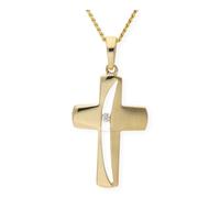 Kettenanhänger Gold 333 Zirkonia Kreuz JL10-02-0339 JuwelmaLux