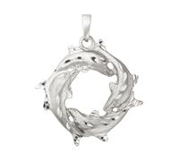 Kettenanhänger JOBO "Anhänger Delfine 34 mm", silber 925, Schmuckanhänger, Damen, Silber 925 (Sterlingsilber), Kettenanhänger, 925 Silber rhodiniert (51449856-0) silber 925