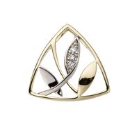 Kettenanhänger JOBO "Anhänger Goldanhänger 16 mm", gelbgold 585, Schmuckanhänger, Damen, SI = kleine Einschlüsse, Diamanten Gelbgold 585 Weißgold 585, Diamanten, Gelbgold 585, Weißgold 585, Kettenanhä