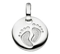 Kettenanhänger JOBO "Anhänger Kinderanhänger Babyfüße", silber 925, Schmuckanhänger, Mädchen, Silber 925 (Sterlingsilber), Kettenanhänger, 925 Silber rhodiniert 13 mm (81203917-0) silber 925