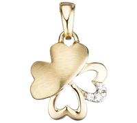 Kettenanhänger JOBO "Anhänger Kleeblatt", gold (gelbgold 333), Schmuckanhänger, Damen, Gelbgold 333, Kettenanhänger, 333 Gold mit Zirkonia (86351302-0) gelbgold 333
