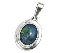 Kettenanhänger JOBO "Anhänger oval", weiß (weißgold 585), Schmuckanhänger, Damen, Weißgold 585, Kettenanhänger, 585 Weißgold mit Opal-Triplette (82616349-0) weißgold 585