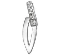 Kettenanhänger JOBO "Anhänger Silberanhänger 23 mm", silber 925, weiß, Schmuckanhänger, Damen, Silber 925 (Sterlingsilber), Kettenanhänger, 925 Silber rhodiniert mit 10 Zirkonia (99532011-0) silber 92