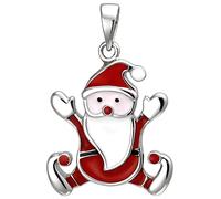 Kettenanhänger JOBO "Anhänger Weihnachtsmann", rot, Schmuckanhänger, Damen, Silber 925 (Sterlingsilber), Kettenanhänger, 925 Silber (30770363-0) rot